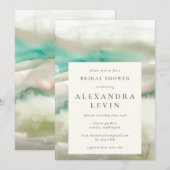 Invitation Elégante Fête des mariées couleur vert émeraude (Devant / Derrière)