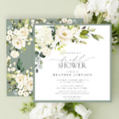 Invitation Elégante Fête des mariées couleur vert gris blanc