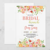 Invitation Élégante Fête des mariées d'agrumes floraux (Devant / Derrière)