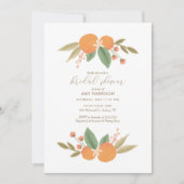 Invitation Élégante Fête des mariées d'agrumes floraux orange (Devant)