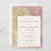 Invitation Elégante Fête des mariées d'aquarelle Abstraite Te (Devant)