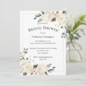 Invitation Elégante Fête des mariées d'aquarelle blanche (Debout devant)