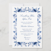 Invitation Elégante Fête des mariées d'aquarelle bleue (Devant)