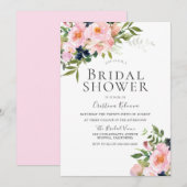 Invitation Elégante Fête des mariées d'aquarelle de couleur b (Devant / Derrière)