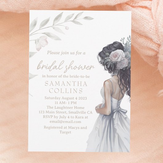 Invitation Elégante Fête des mariées d'aquarelle de mariage