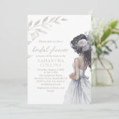 Invitation Elégante Fête des mariées d'aquarelle de mariage (Debout devant)