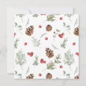 Invitation Elégante Fête des mariées d'aquarelle de pin d'hiv (Dos)