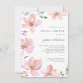 Invitation Elégante Fête des mariées d'aquarelle de printemps (Devant)