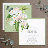 Invitation Elégante Fête des mariées d'aquarelle d'orchidée t