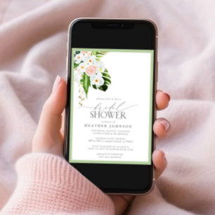 Invitation Elégante Fête des mariées d'aquarelle d'orchidée t