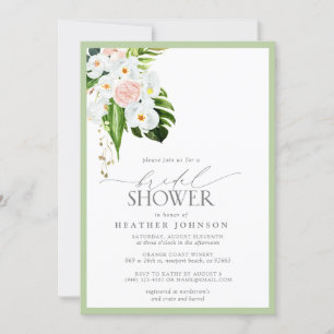 Invitation Elégante Fête des mariées d'aquarelle d'orchidée t