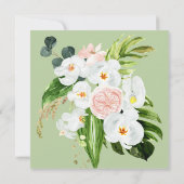 Invitation Elégante Fête des mariées d'aquarelle d'orchidée t (Dos)