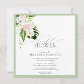 Invitation Elégante Fête des mariées d'aquarelle d'orchidée t (Devant)