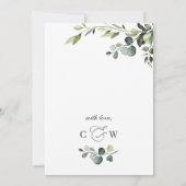 Invitation Elégante Fête des mariées d'aquarelle Eucalyptus (Dos)