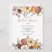 Invitation Elégante Fête des mariées d'aquarelle florale (Devant)