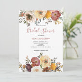 Invitation Elégante Fête des mariées d'aquarelle florale (Debout devant)