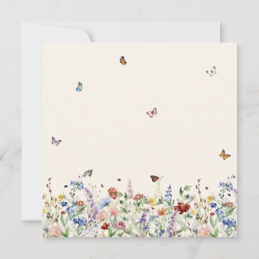 Invitation Elégante Fête des mariées d'aquarelle florale Boho (Dos)