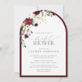 Invitation Elégante Fête des mariées d'aquarelle florale bord (Devant)