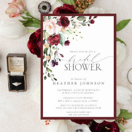 Invitation Elégante Fête des mariées d'aquarelle florale bord