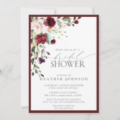 Invitation Elégante Fête des mariées d'aquarelle florale bord (Devant)