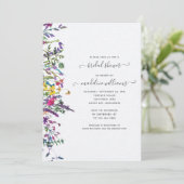 Invitation Elégante Fête des mariées d'aquarelle florale Fleu (Debout devant)