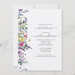 Invitation Elégante Fête des mariées d'aquarelle florale Fleu