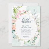 Invitation Elégante Fête des mariées d'aquarelle géométrique (Devant)