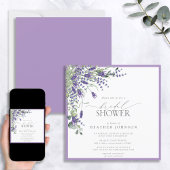 Invitation Elégante Fête des mariées d'aquarelle Lavender Inv