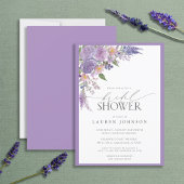 Invitation Elégante Fête des mariées d'aquarelle Lavender Lil