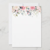 Invitation Elégante Fête des mariées d'aquarelle rose (Dos)