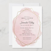 Invitation Elégante Fête des mariées d'aquarelle rose (Devant)