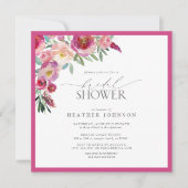 Invitation Elégante Fête des mariées d'aquarelle rose (Devant)