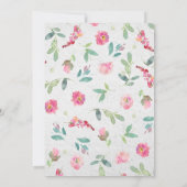 Invitation Elégante Fête des mariées d'aquarelle rose chaud f (Dos)