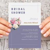 Invitation Elégante Fête des mariées d'aquarelle rose chic