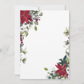 Invitation Elégante FÊTE DES MARIÉES d'aquarelle rouge Poinse (Dos)