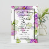 Invitation Elégante Fête des mariées d'aquarelle violette (Debout devant)