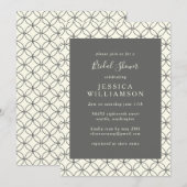 Invitation Elégante Fête des mariées d'art de la Black White (Devant / Derrière)