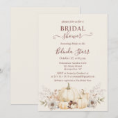 Invitation Élégante Fête des mariées d'automne des Citrouille (Devant / Derrière)