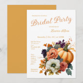 Invitation Elégante Fête des mariées d'automne Dusty Rose (Devant / Derrière)