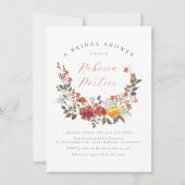 Invitation Elégante Fête des mariées d'automne Fleur sauvage  (Devant)