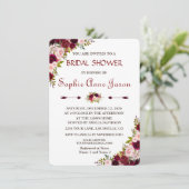 Invitation Elégante Fête des mariées d'automne florale de Mar (Debout devant)