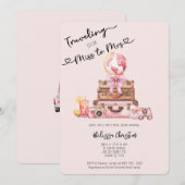 Invitation Élégante Fête des mariées d'aventure Blush Pink (Devant / Derrière)