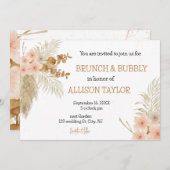 Invitation Elégante Fête des mariées de Boho Rustique Fleur s (Devant / Derrière)