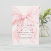 Invitation Élégante Fête des mariées de boîte de coquette ros (Debout devant)