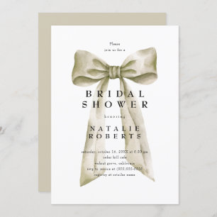Invitation Elégante Fête des mariées de Bow Beige Vintage