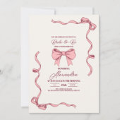 Invitation Élégante Fête des mariées de cabot rose (Devant)