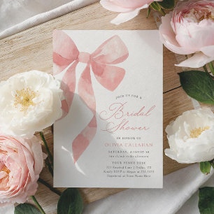 Invitation Élégante Fête des mariées de cabot rose