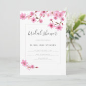 Invitation Elégante Fête des mariées de cadre floral en fleur (Debout devant)