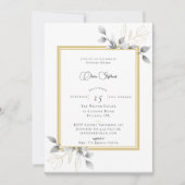 Invitation Élégante Fête des mariées de calligraphie de cadre (Devant)