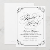 Invitation Élégante Fête des mariées de calligraphie florissa (Devant / Derrière)